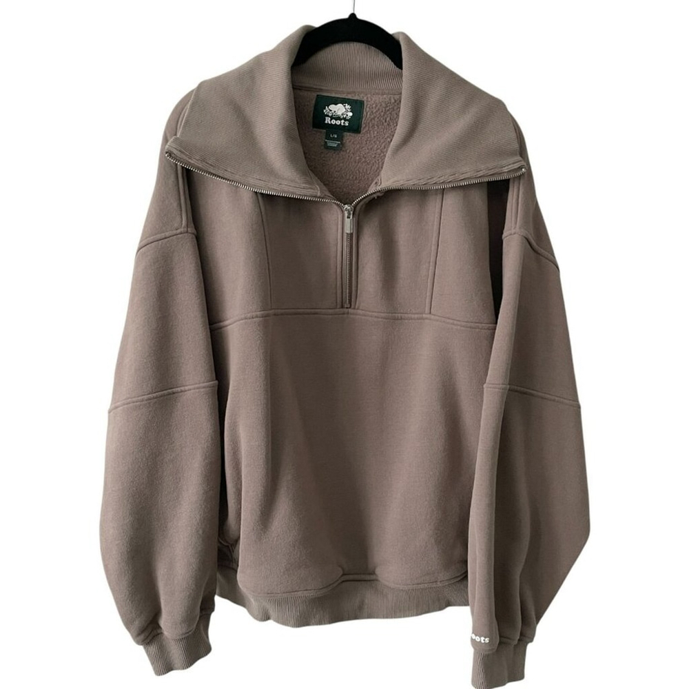 Roots Taupe Quarter-Zip Sweatshirt